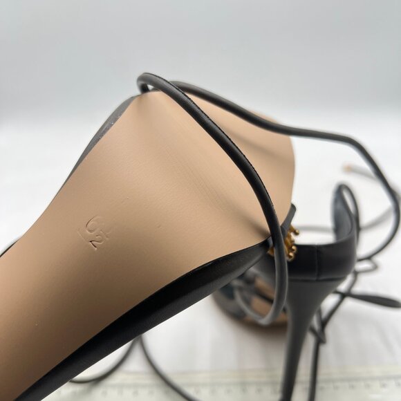 Zszszsu Grey Open Toe Sandals High Heels Ankle Strap Self-tie Elegant Dress Shoe - Picture 6 of 8